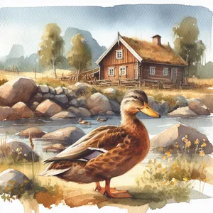Illustration av en svensk gul anka